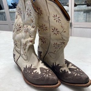 Cream cowboy boots